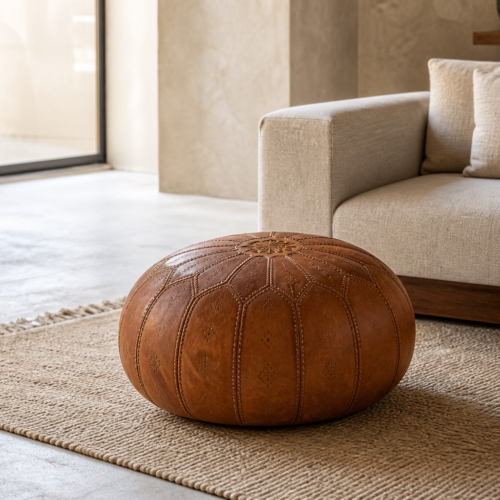 Pouf marocain en cuir : choix, usages et conseils d’entretien
